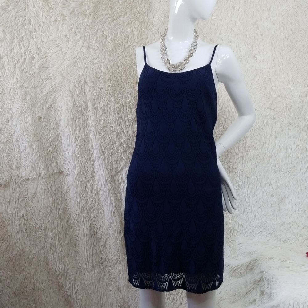 LILLY PULITZER DRESS LACE NAVY BLUE XS